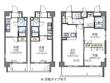 代表的な間取のため実際の間取とは異なる場合があります