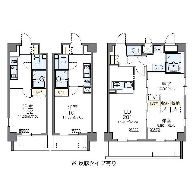 代表的な間取のため実際の間取とは異なる場合があります