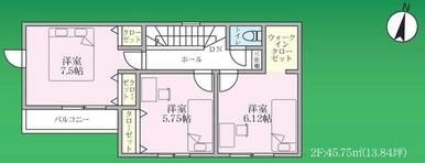 １号棟　２階間取り図面