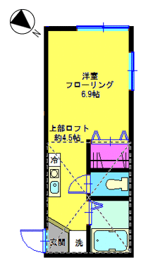 大型ロフト付きで収納豊富なワンルームです。