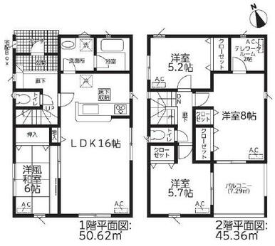 和室と繋がるリビングとワークスペースが魅力な４ＬＤＫの間取りです♪