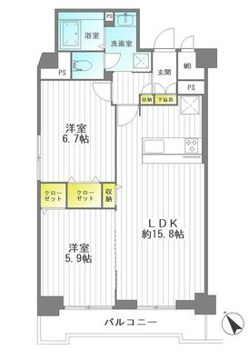 明るく風通しの良い南向き角住戸♪１５．８帖の広々リビングでゆったり寛げます！