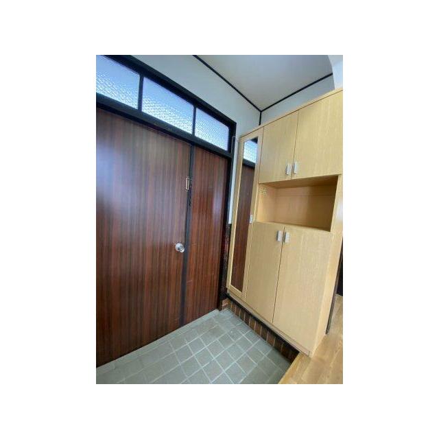 鏡付きシューズボックス