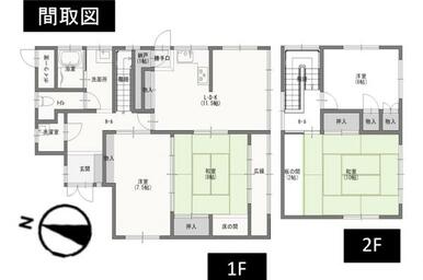 4LDKに納戸のある間取りになっております。