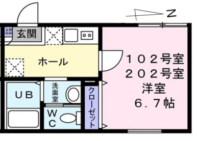 １０２号室間取り図