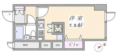 広々洋室７．５帖