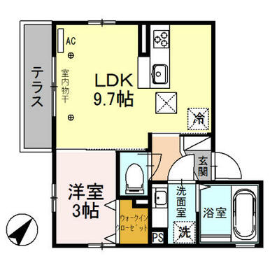 １ＬＤＫ・対面キッチン
