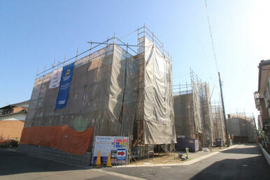 1月18日撮影 上棟後北西から撮影