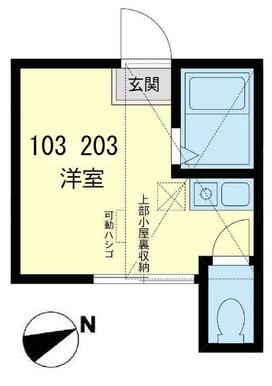 １０３　洋室６帖＋ロフト４帖・ロフト高１．４ｍ、ロフトにＴＶ端子設置