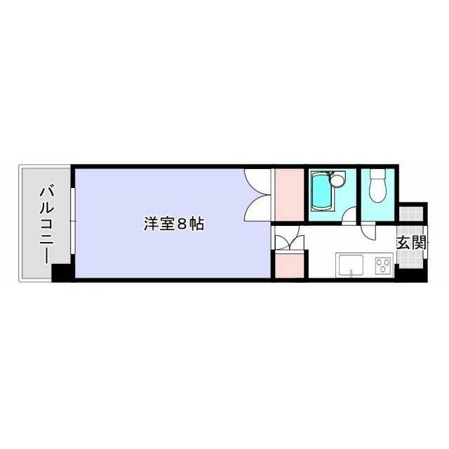 無駄のない1Kの間取りは、一人暮らしをスマートに楽しみたい方にぴったり。家具のレイアウトもしやすく、自