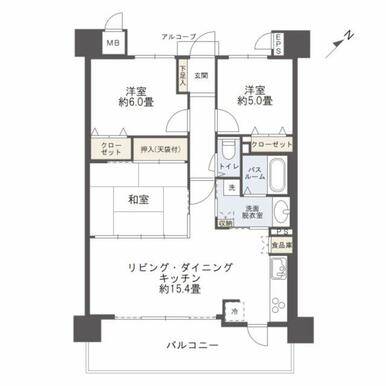 LDKは15帖以上とゆとりのある居住空間です♪
