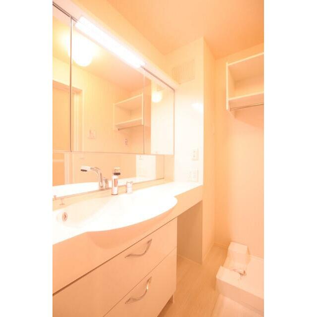 大きな鏡のあるシャワー付洗面化粧台！