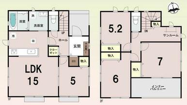 ２号棟は１階に洋室１部屋あり！４ＳＬＤＫの間取りです♪