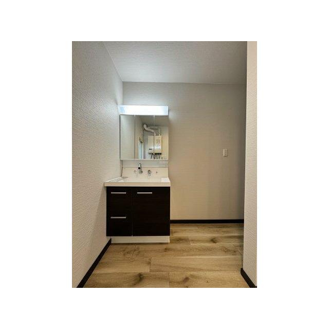 洗面台は三面鏡を新品交換済み。