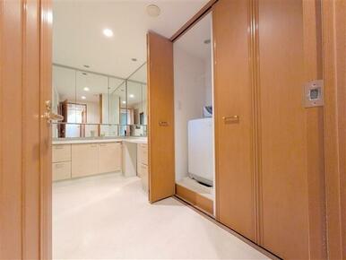 洗濯機が収納できます