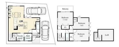 【建物プラン例】建物価格１７９９万円、建物面積８４．６５㎡