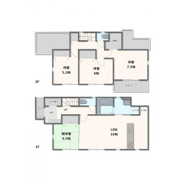 2号棟　4LDK+WIC+パントリー+リネン庫+シューズクローク
