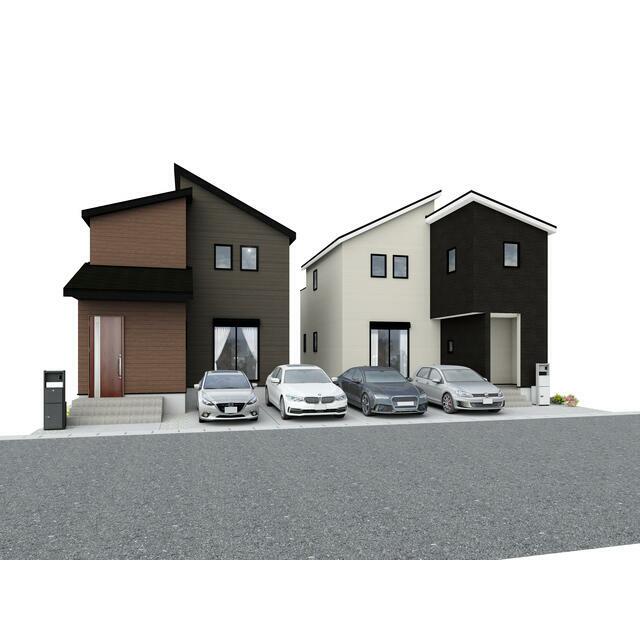 1号棟、2号棟　連棟外観完成予想図