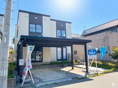 外観（南西より撮影）、基礎塗装、屋根張替しました。