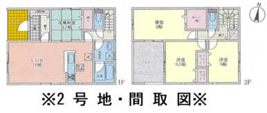 ※２号地・間取図です。◆９／３価格変更２００万ダウン・２４８０万円◆