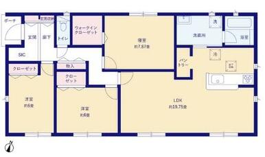 １７号棟　車３台　平屋　全室６帖以上　ＬＤＫ１７帖　南庭　防犯カメラ搭載　子育てエコホーム対象