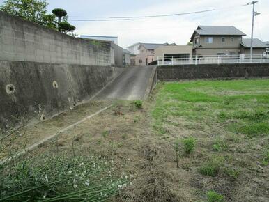 敷地北東付近から県道に向かって撮影。