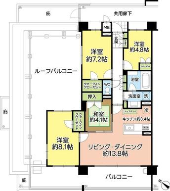 39.02平米のルーフバルコニーがございます。
