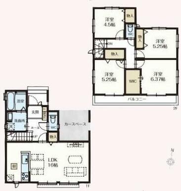 １号棟、間取り図です。