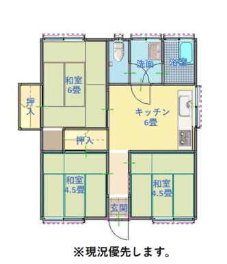 間取図　現況を優先します。