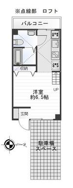 １Ｋ＋ロフト　賃料８．９万円　管理費３，０００円　専有面積約２３．７８㎡