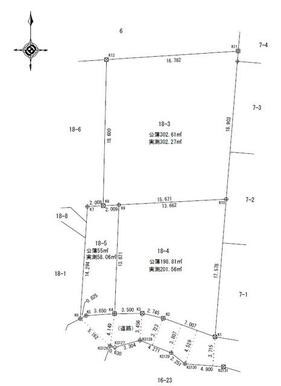 実測図、実測面積５０３．８３㎡