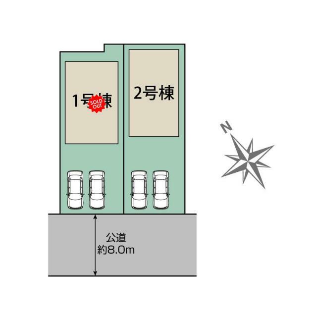 札幌市東区北19条東21丁目2棟 区画図