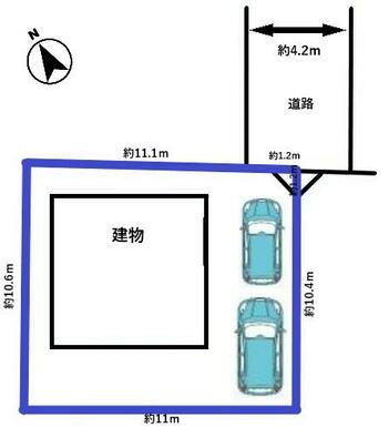 【配置図】駐車縦列２台可！完成物件につき、ご案内できますのでお気軽にお問い合わせください♪