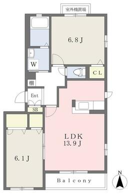 最上階角部屋。2面採光で風通しもよいお部屋です。