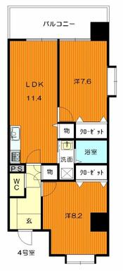 間取図　６１．０２平米