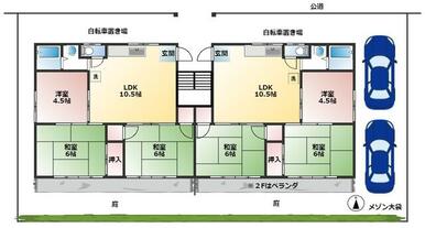 １室２ＳＬＤＫの広い間取り