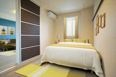 家具はイメージです。洋室６．９帖。それぞれのシーンに応じてスライディングスクリーンを開閉する事で、…