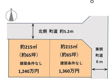 二区画　平米数、金額の詳細はお問合せください