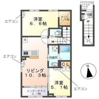 人気のカウンターキッチン＆インナーテラスのお部屋です♪