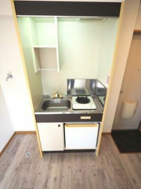 ガスコンロ付のキッチン