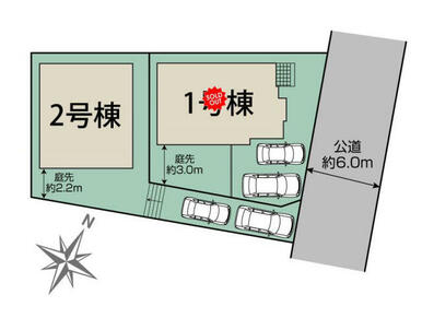 厚木市鳶尾1丁目2棟 区画図