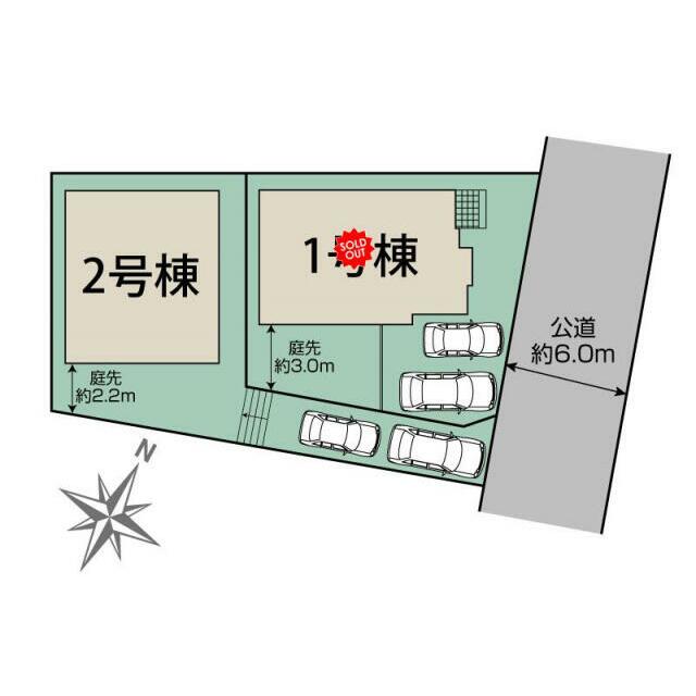 厚木市鳶尾1丁目2棟 区画図