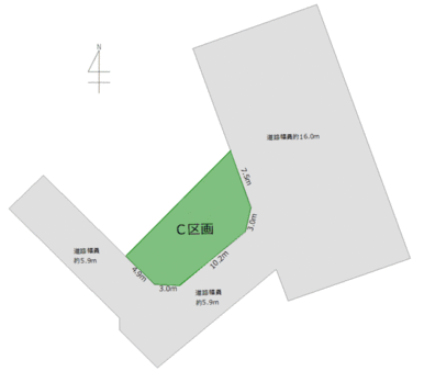 Ｃ区画。名鉄瀬戸線「三郷」駅徒歩１１分の好立地。商業施設も充実したエリアです。