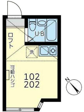 １０２　洋室６帖＋ロフト４帖