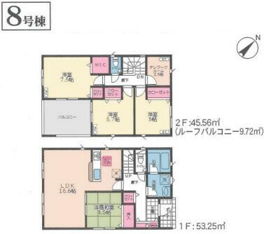 ８号棟、間取り図です。