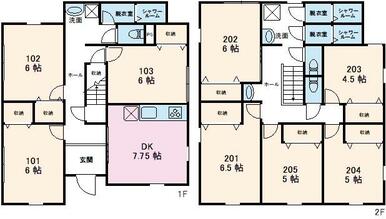 シェアハウス全体間取り