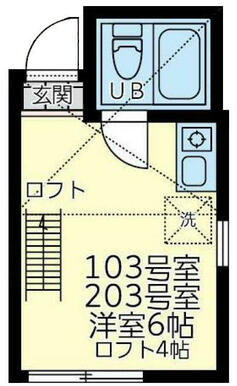 １０３　洋室６帖＋ロフト４帖