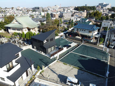 分譲地西側上空より東方面を望む全景