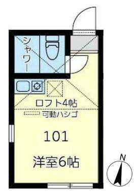 １０１　洋室＋ロフト５．９７㎡