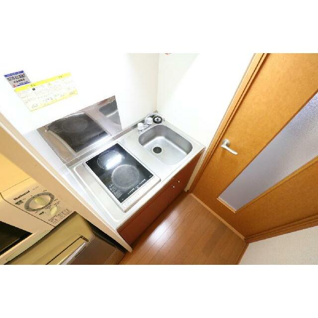 ２口コンロ付きラジエントヒータを設置